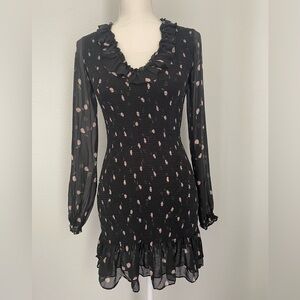 INTERMIX Black floral print size 0